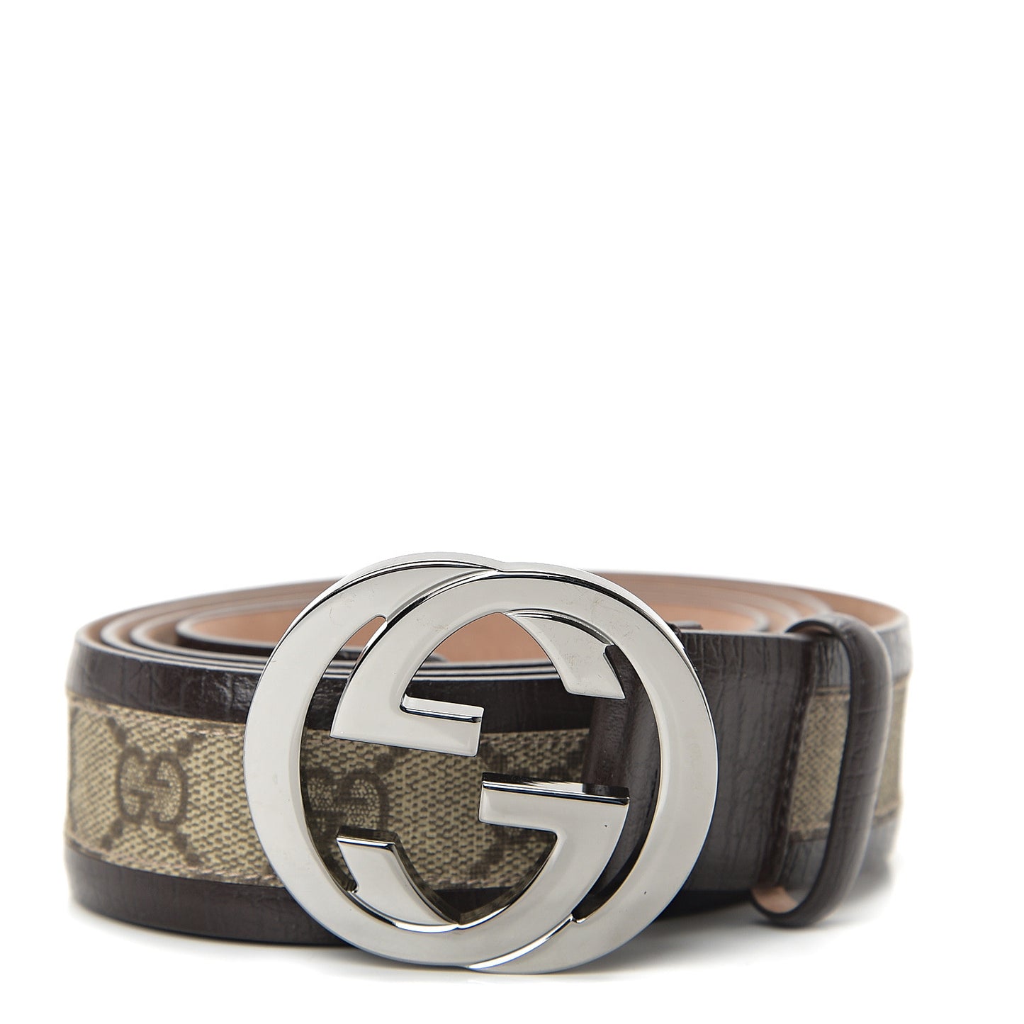 GG Supreme Monogram Niagara Lux Calfskin Interlocking G 40mm Belt 125 50 Beige Ebony Cocoa