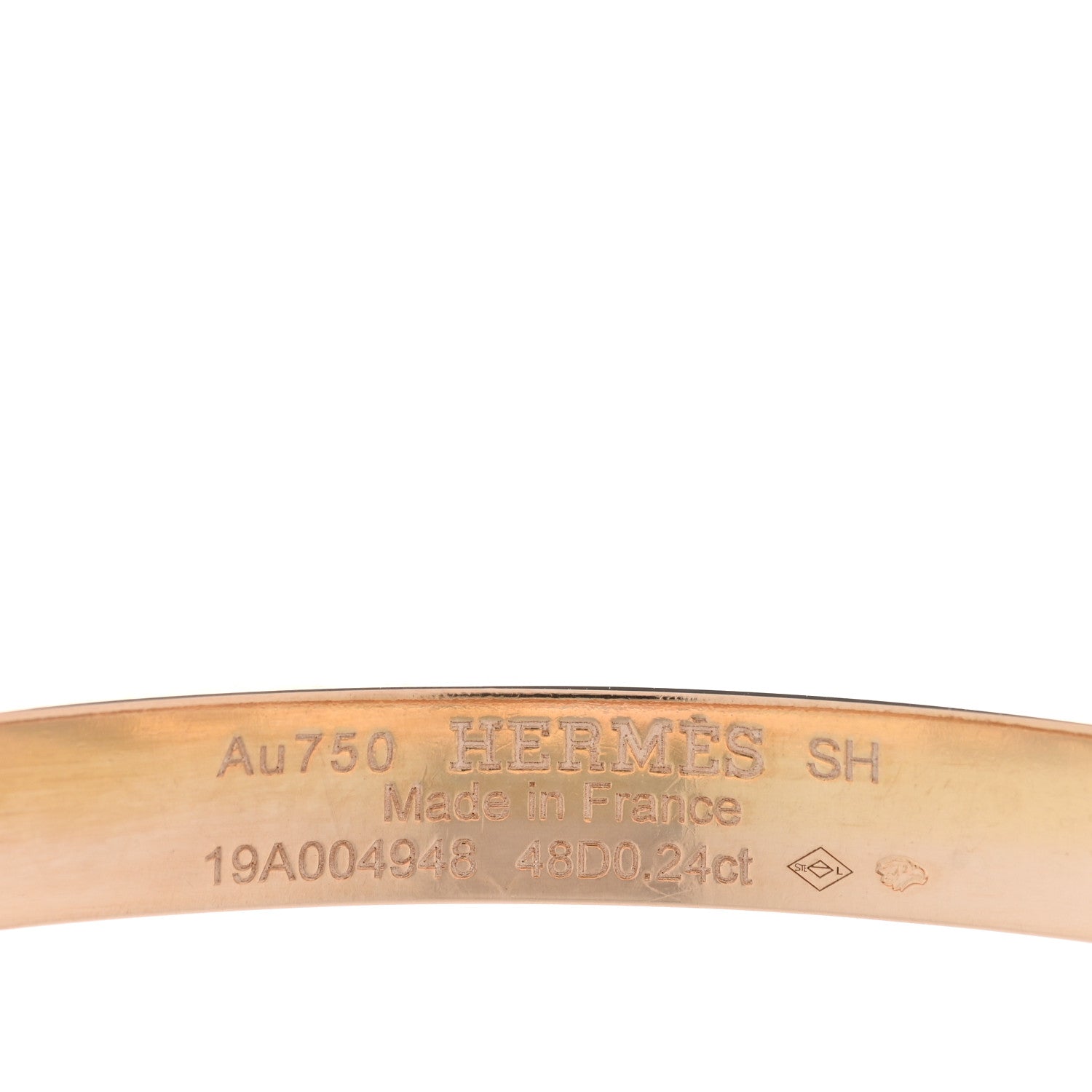 Hermes 18K Rose Gold Diamond PM Collier De Chien Bracelet SH 3 of 3