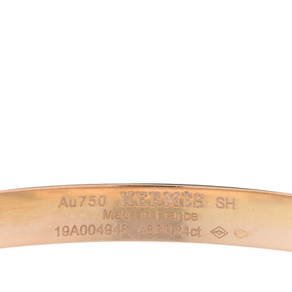 Hermes 18K Rose Gold Diamond PM Collier De Chien Bracelet SH 3 of 3