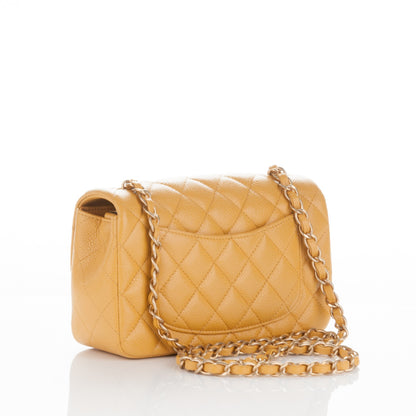 Chanel Caviar Quilted Mini Rectangular Flap Yellow 3 of 7