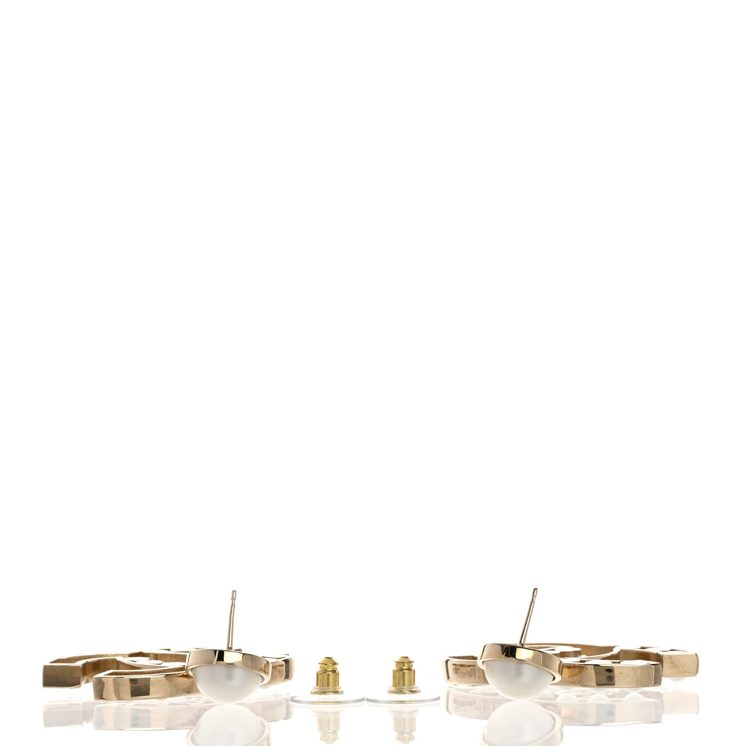 Chanel Metal Pearl Mademoiselle Drop Earrings Gold 3 of 5