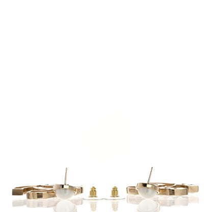 Chanel Metal Pearl Mademoiselle Drop Earrings Gold 3 of 5