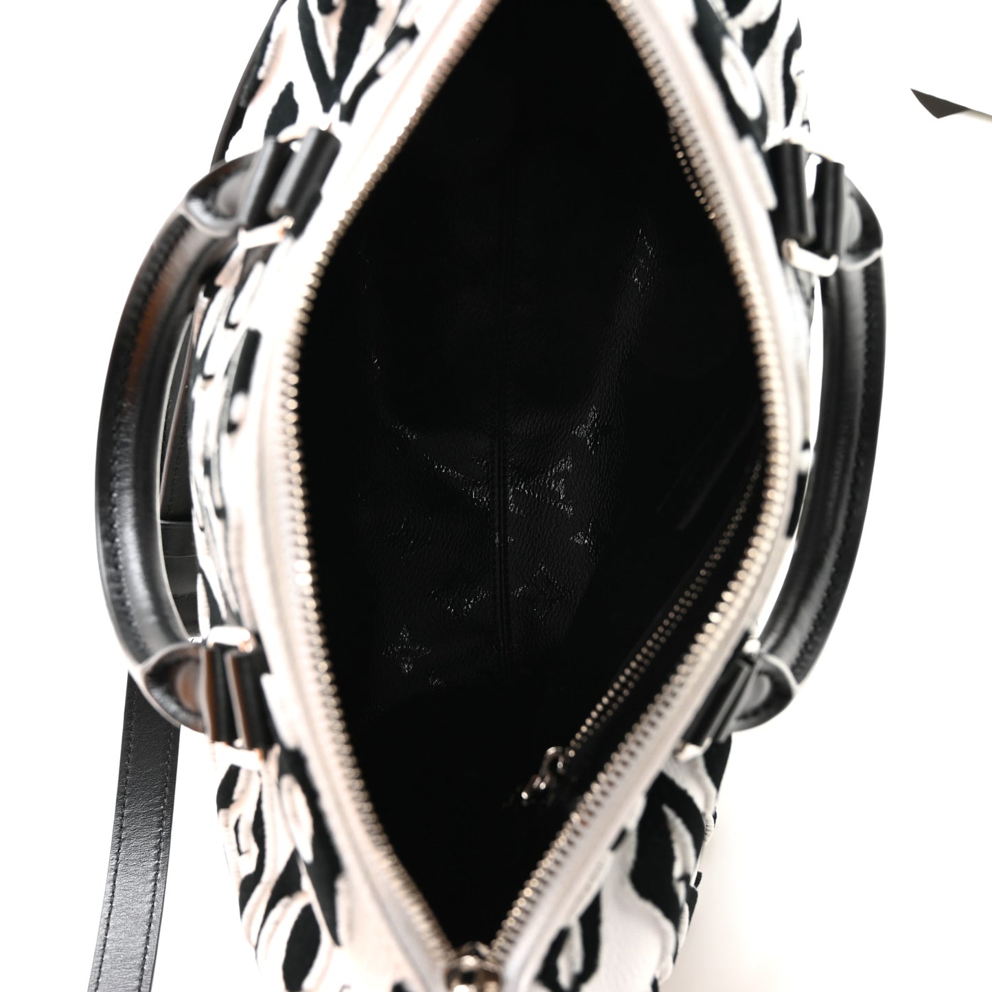 X UF Tufted Monogram Speedy Bandouliere 25 White Black