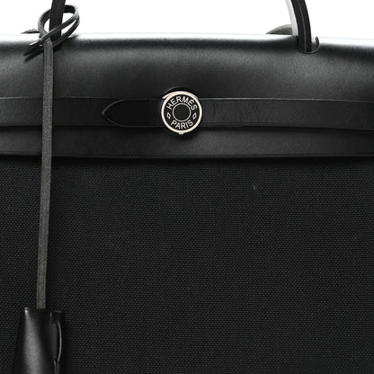 Hermes Military Toile Vache Hunter Herbag Zip Retourne 31 PM Black 9 of 11