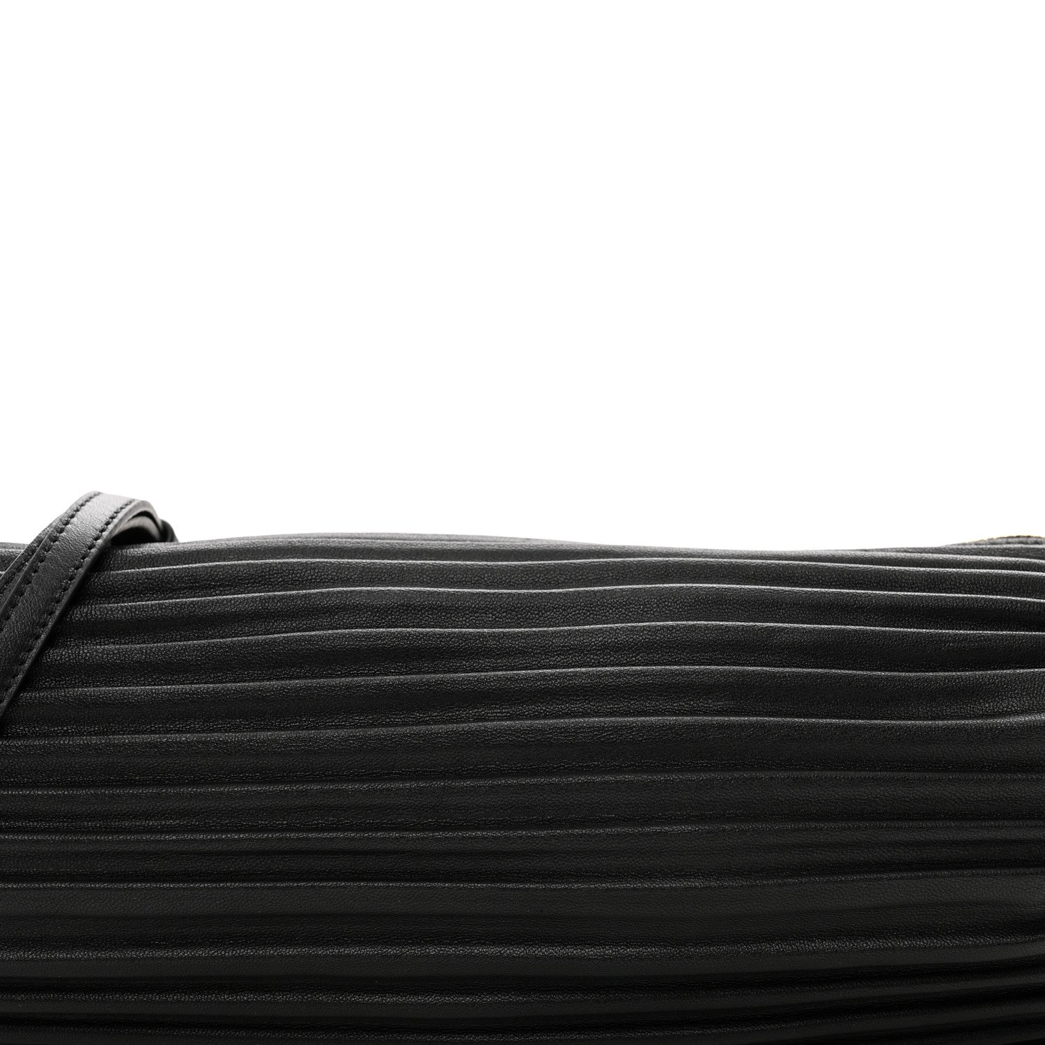 Loewe Lambskin Pleated Bracelet Pouch Shoulder Bag Black 5 of 9