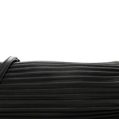 Loewe Lambskin Pleated Bracelet Pouch Shoulder Bag Black 5 of 9