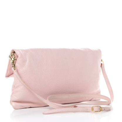 Balenciaga Agneau Giant 12 Gold Hardware Envelope Strap Clutch Rose Poudre 3 of 13