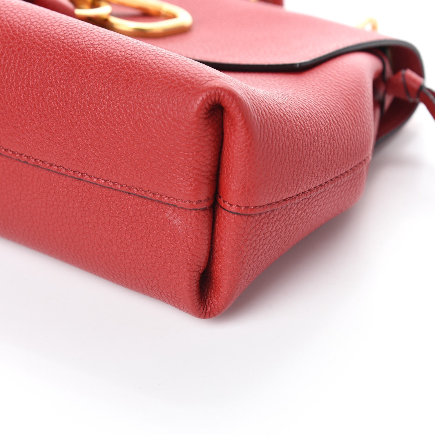Valentino Garavani Calfskin Small VRing Chain Shoulder Bag Red 9 of 9