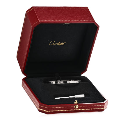 Cartier 18K White Gold Small LOVE Bracelet 17 8 of 8