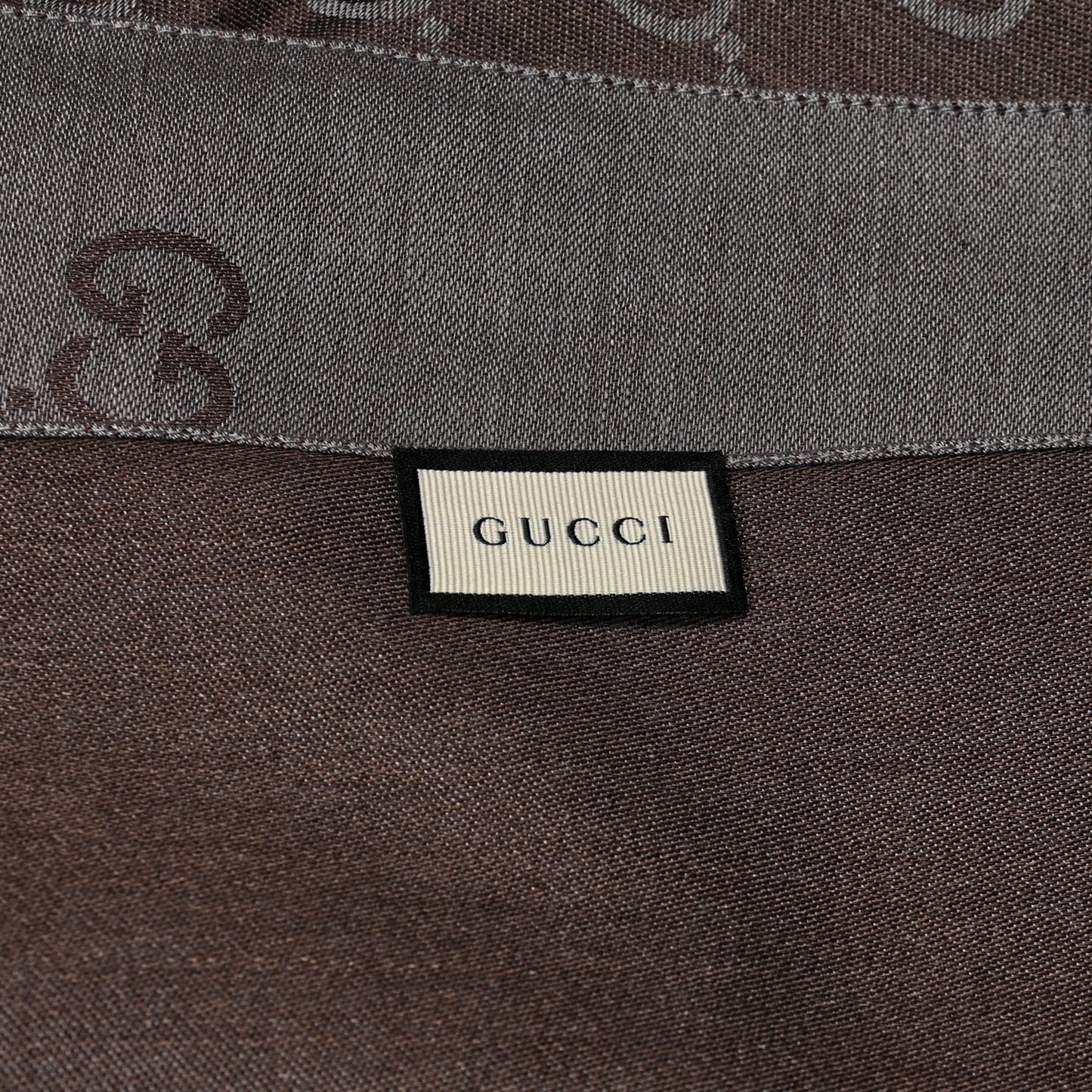 Wool Silk GG Monogram GGNat Plus Scarf Rope Dark Brown