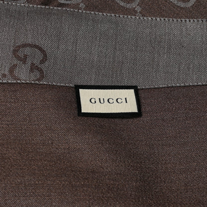 Gucci Wool Silk GG Monogram GGNat Plus Scarf Rope Dark Brown 3 of 5