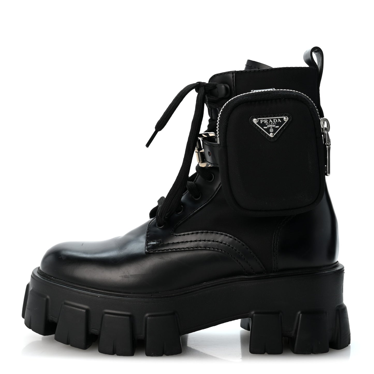 Spazzolato Rois Nylon Metal Triangle Logo Monolith Pouch Pocket 55mm Boots 35 Black