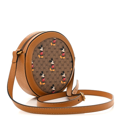 Gucci X DISNEY Mini Vintage GG Supreme Monogram Mickey Mouse Round Shoulder Bag Beige Vintage Sun Oil 3 of 12