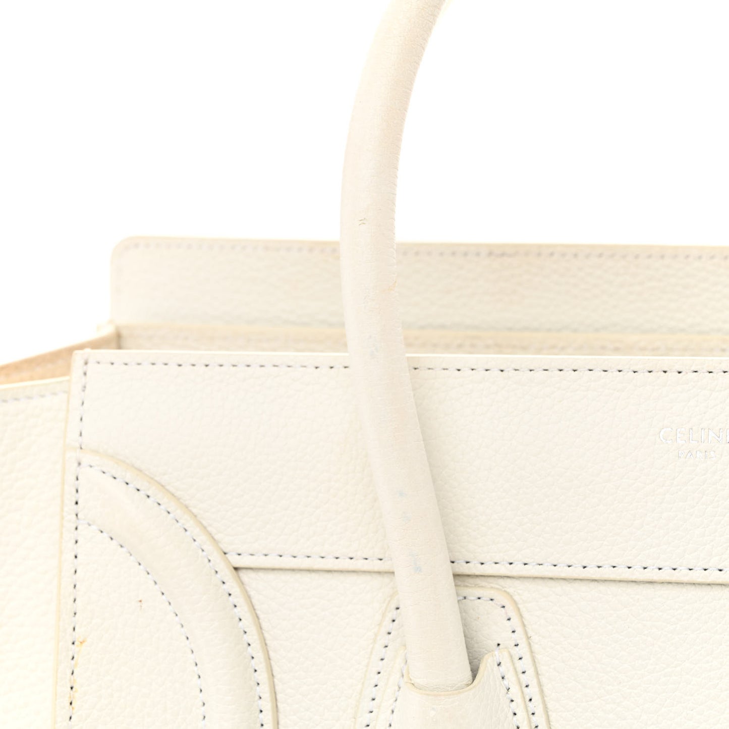 Drummed Calfskin Micro Luggage White