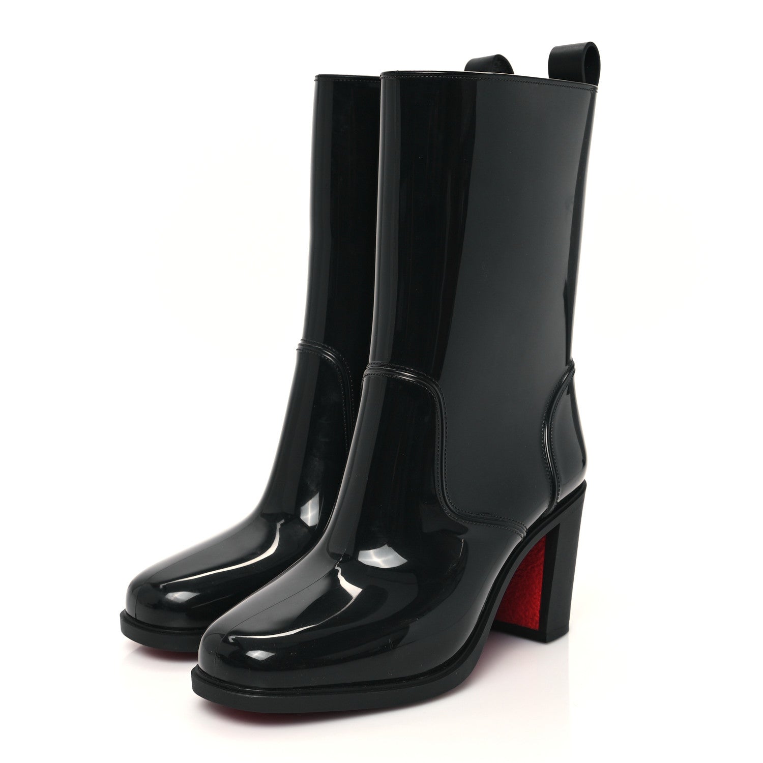 Christian Louboutin Recycled PVC Calfskin Loubirain 70 Boots 37 Black 4 of 8