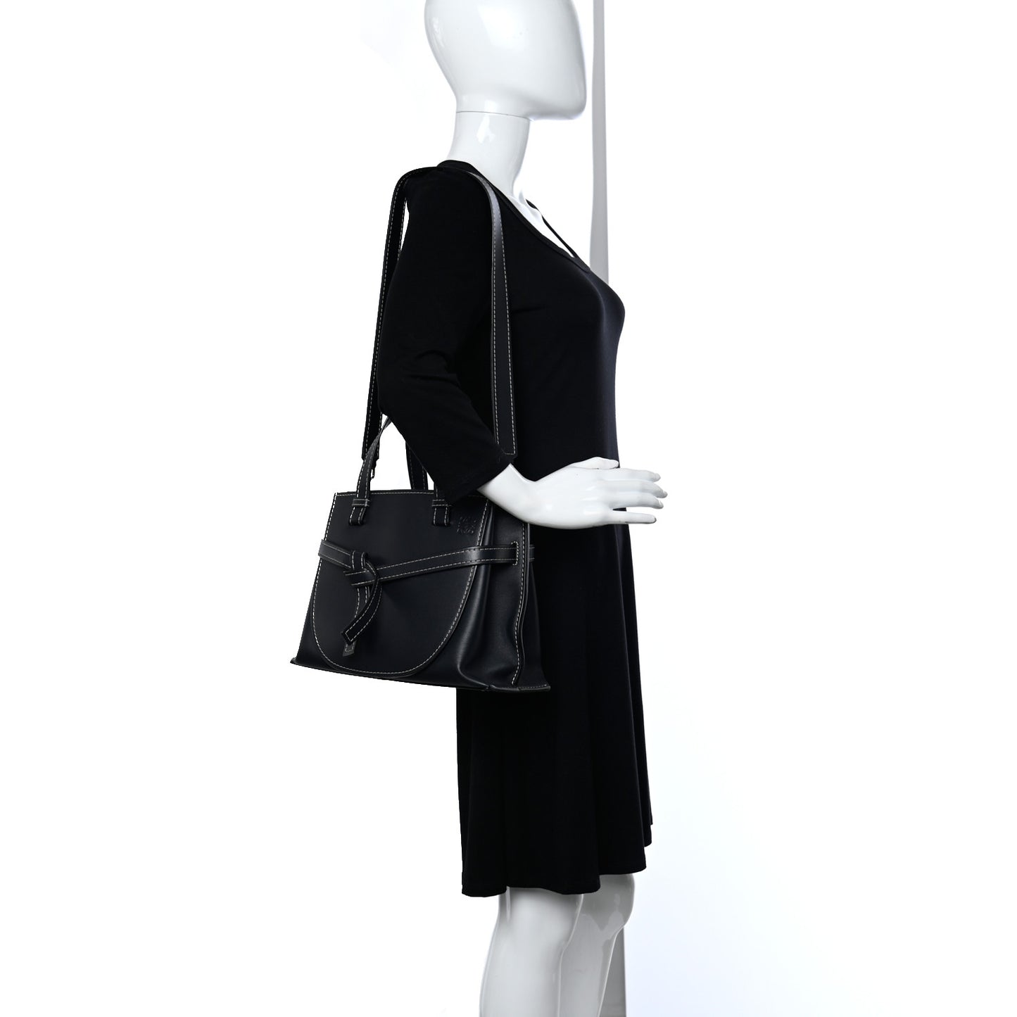 Calfskin Small Gate Tote Midnight Blue