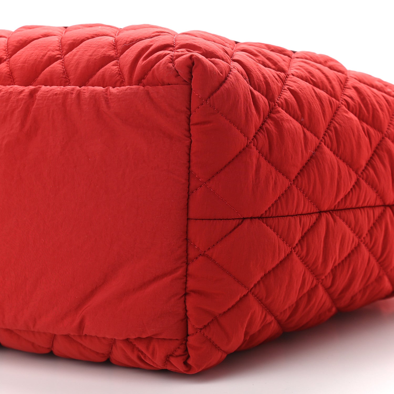 Chanel Nylon Quilted Small Coco Cocoon Tote Red 7 of 7
