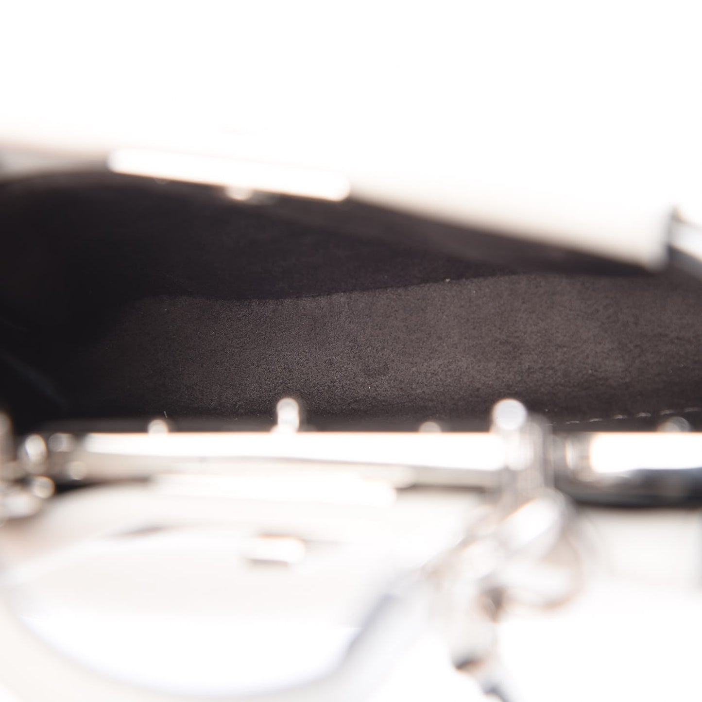 Shiny Nappa Micro Peekaboo Iconic Satchel White