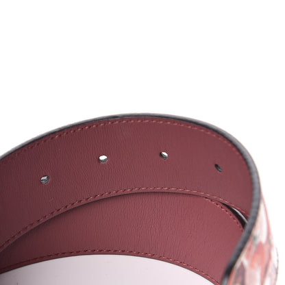 Gucci GG Supreme Monogram Blooms Moon Calfskin Interlocking G 37mm Belt 85 34 Beige Ebony Multicolor Dry Rose 5 of 6