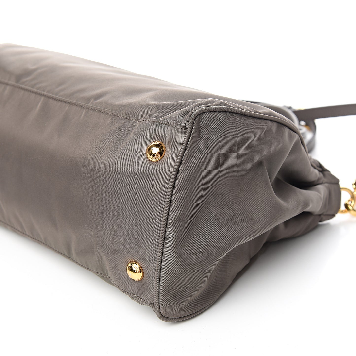 Tessuto Nylon Saffiano Shopping Satchel Grey