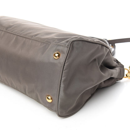 Prada Tessuto Nylon Saffiano Shopping Satchel Grey 9 of 15