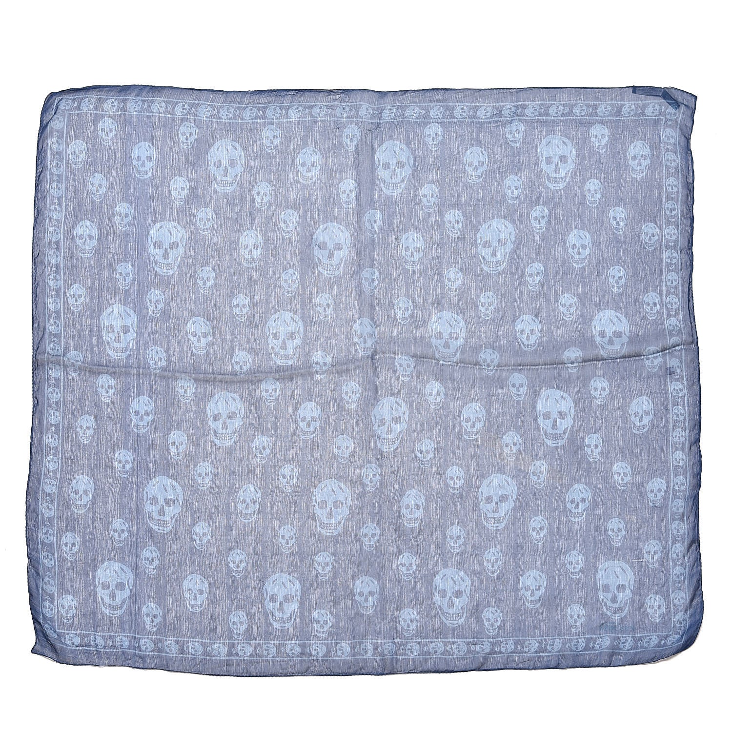 Alexander McQueen Silk Chiffon Skull Scarf Blue 1 of 4