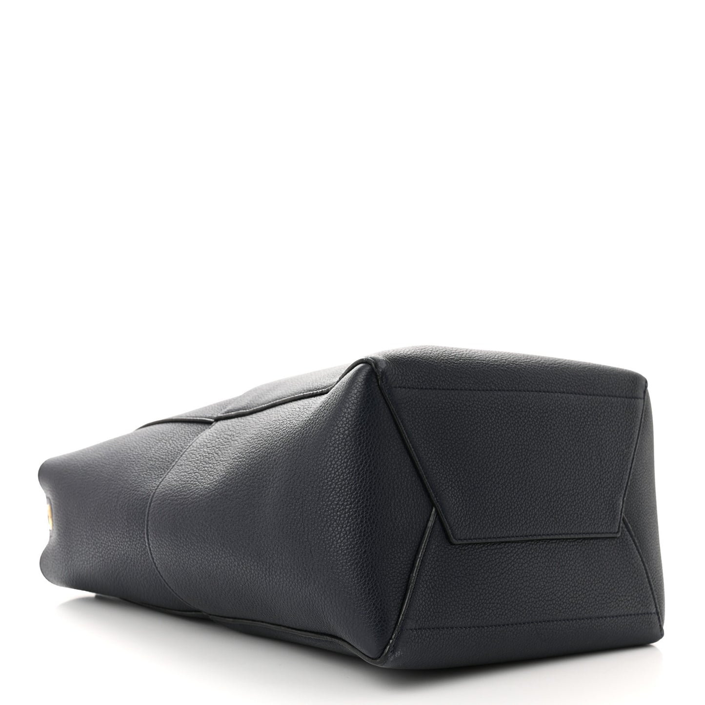 Soft Grained Calfskin Sangle Bucket Bag Navy Blue