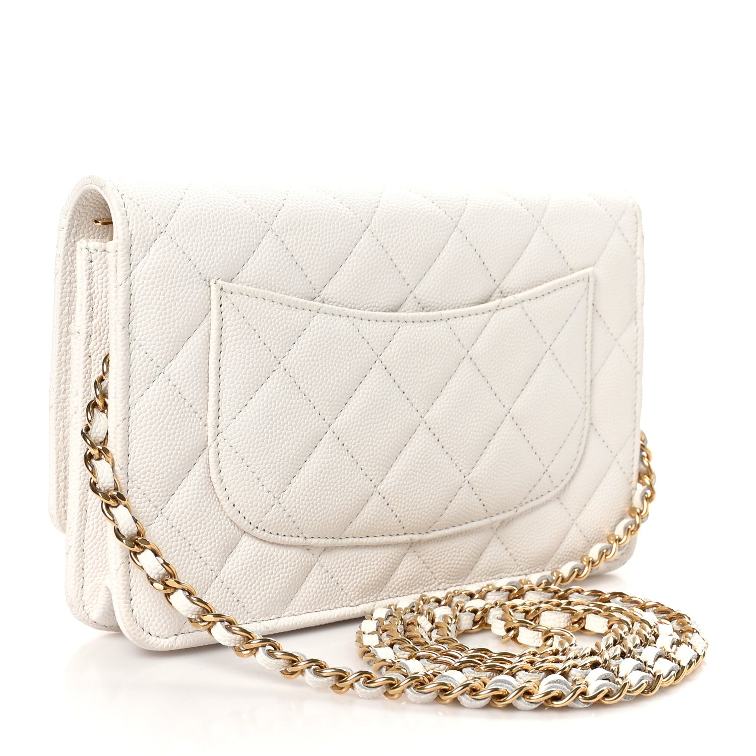 Chanel Caviar Quilted Enamel Coco Casino Wallet On Chain WOC White 3 of 12
