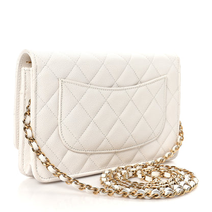 Chanel Caviar Quilted Enamel Coco Casino Wallet On Chain WOC White 3 of 12