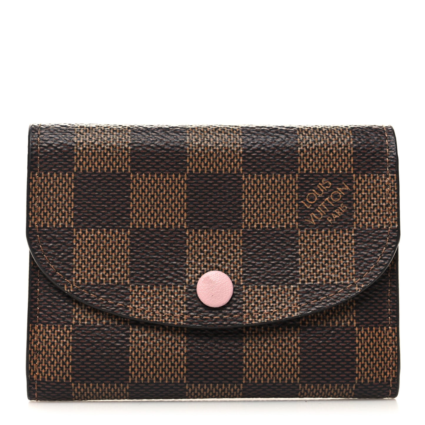 Damier Ebene Rosalie Coin Purse Rose Ballerine