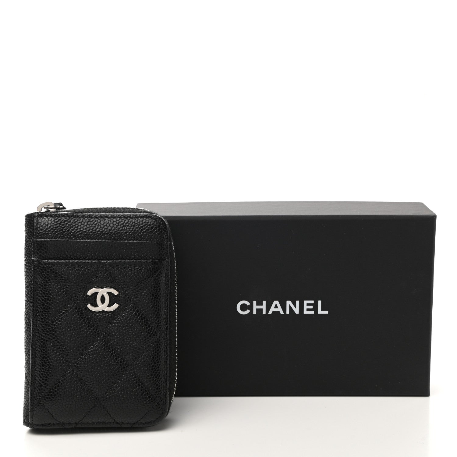 Chanel Caviar Quilted Zip Card Holder Black 8 of 8