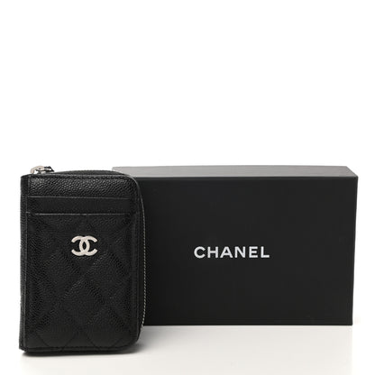 Chanel Caviar Quilted Zip Card Holder Black 8 of 8