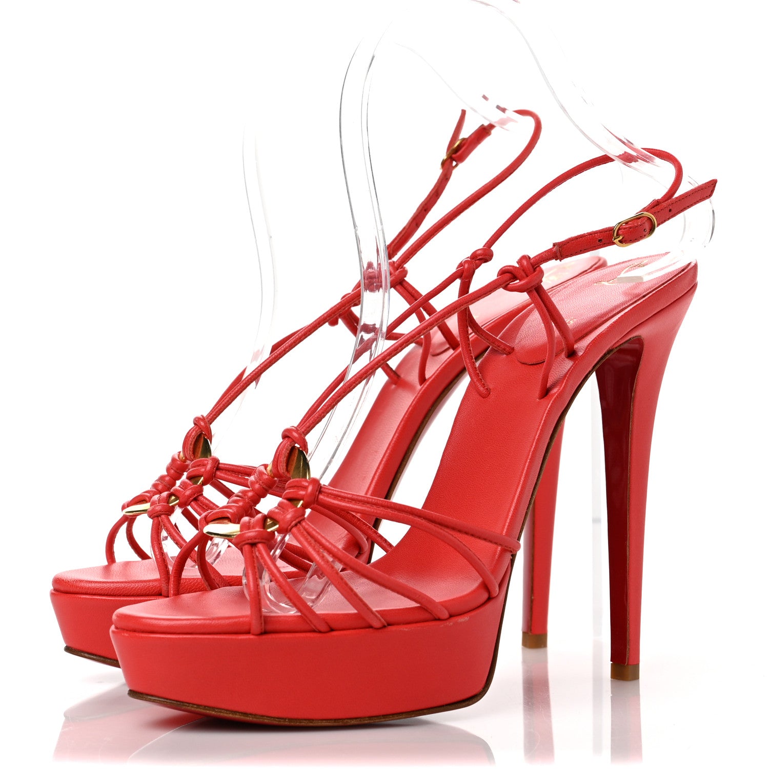 Christian Louboutin Nappa Disco Lilou 120 Sandals 39 Corail 3 of 9