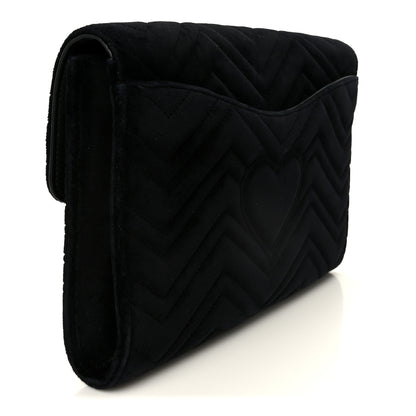 Gucci Velvet Matelasse GG Marmont Clutch Black 3 of 8