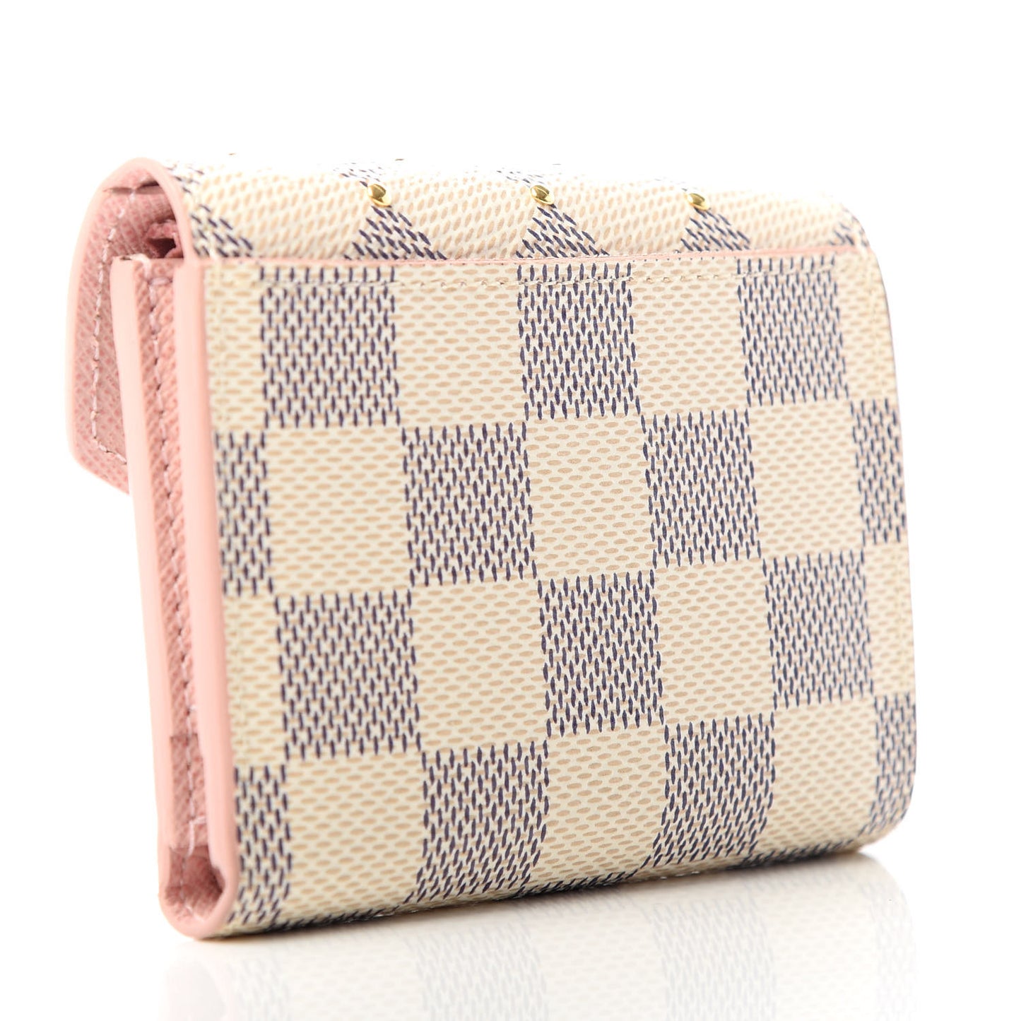 Damier Azur Studded Zoe Wallet Rose Ballerine