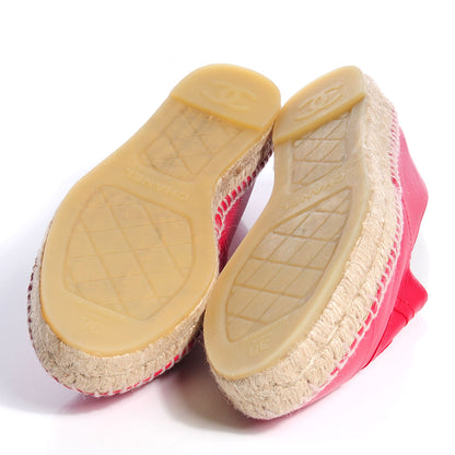 Chanel Lambskin CC Espadrilles 38 Red 7 of 9