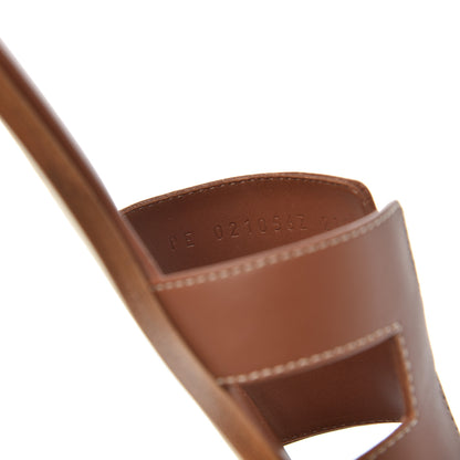 Hermes Box Calfskin Oran Sandals 37 Gold 8 of 16