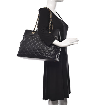 Chanel Calfskin Quilted Large Soft Elegance Tote Black 2 of 25
