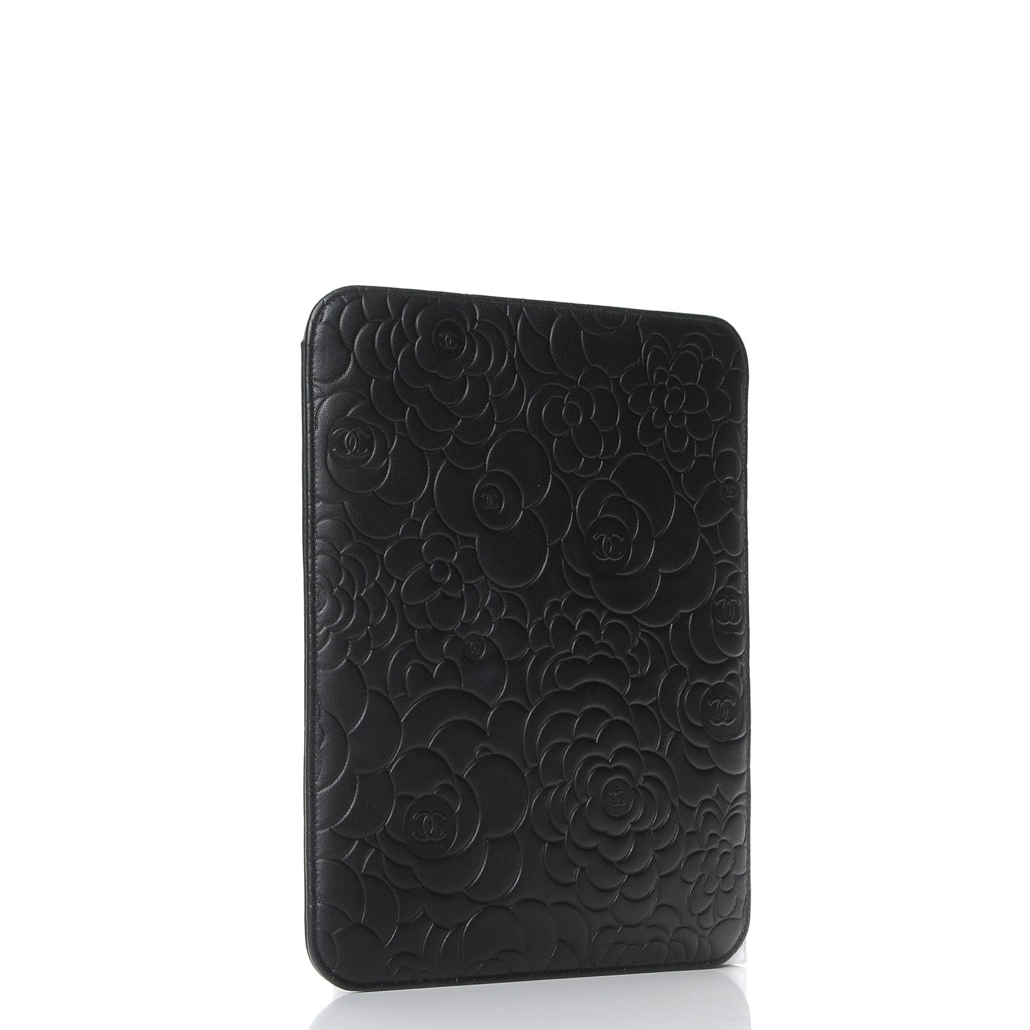 Chanel Lambskin Camellia Embossed iPad Case Black 3 of 9