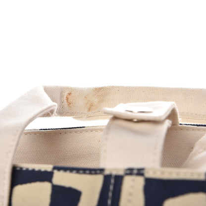 Hermes Canvas Chain De Ancre Beach Tote Navy 14 of 15