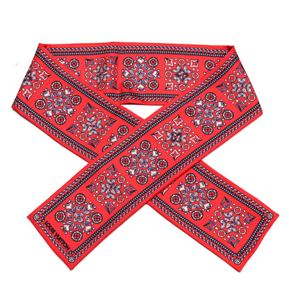 Louis Vuitton Silk Monogram Giant Lvrtual Flowers Bandeau Red 1 of 3