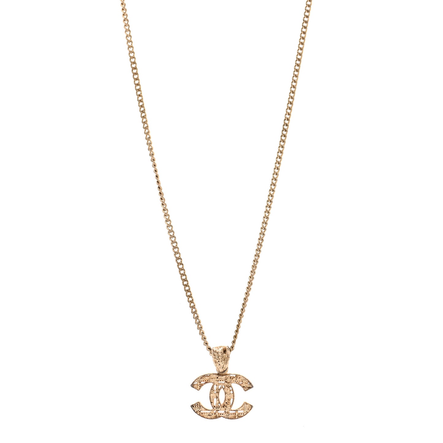 Tweed Effect CC Necklace Gold
