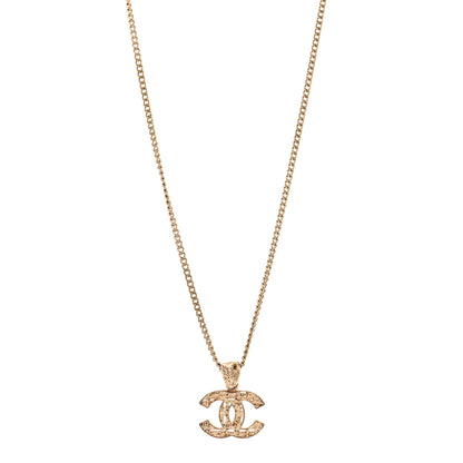 Chanel Tweed Effect CC Necklace Gold 1 of 6