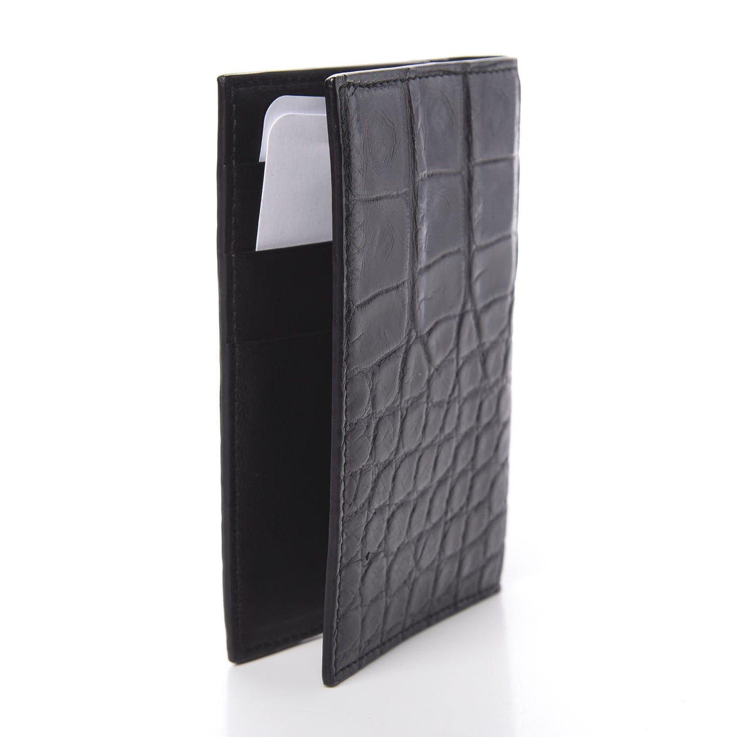 Crocodile Passport Case Black