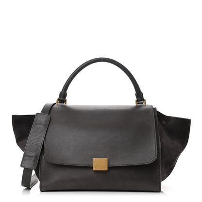 Celine Smooth Calfskin Suede Medium Trapeze Grey 1 of 16