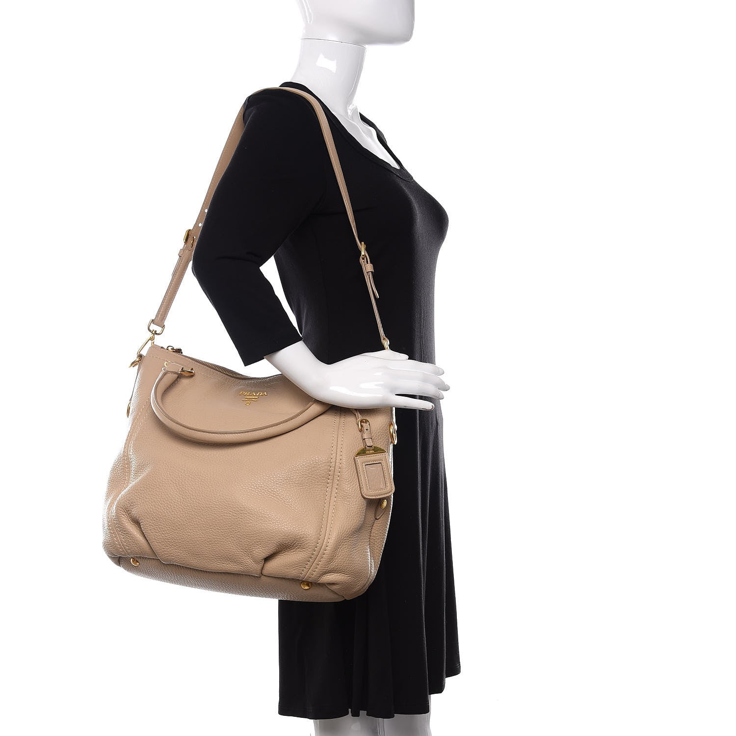 Prada Vitello Daino Tote Sabbia 2 of 11