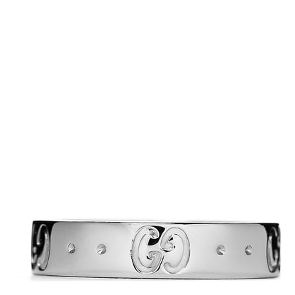 Gucci 18K White Gold 4mm Icon Thin Band Ring 49 4.75 2 of 3