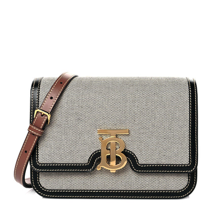Burberry Canvas Calfskin Small TB Bag Natural 1 of 11