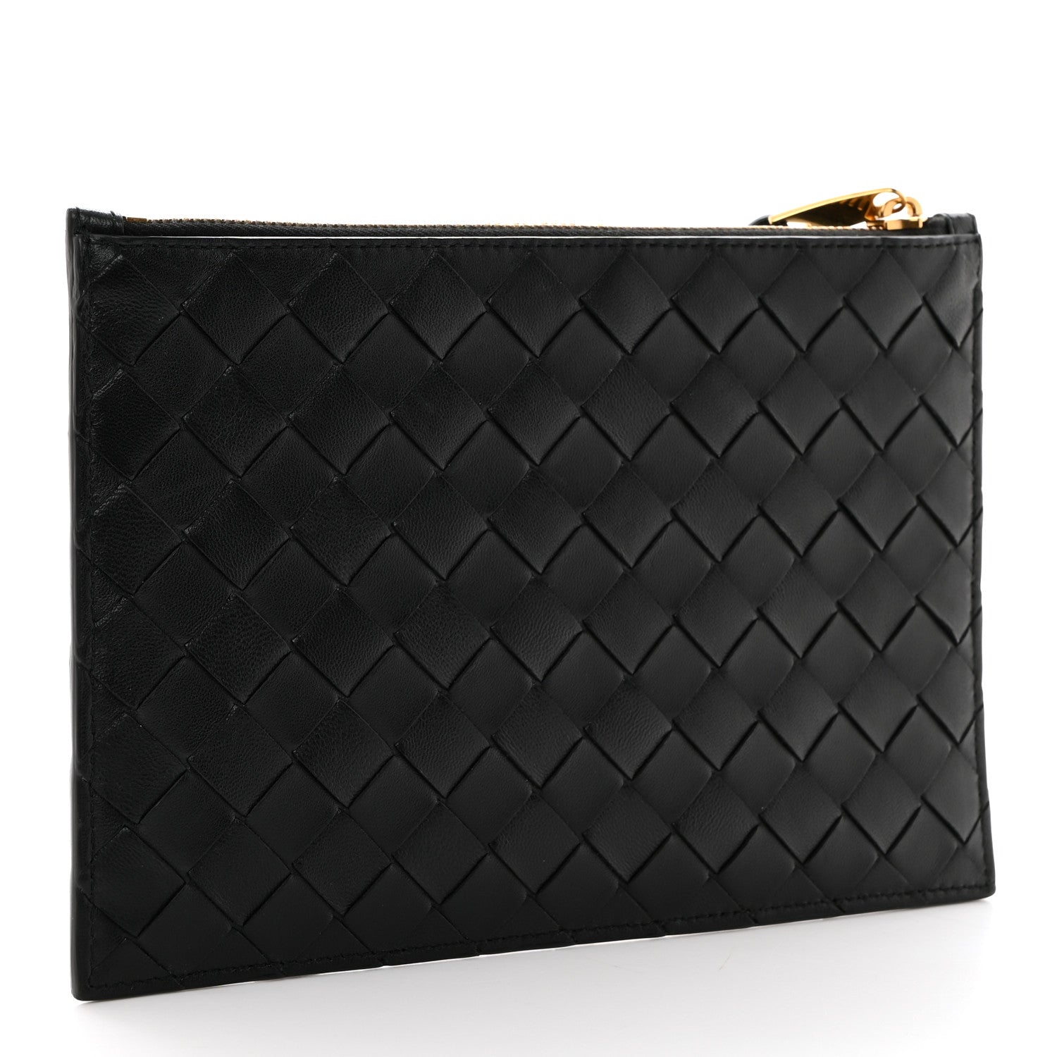 Bottega Veneta Nappa Intrecciato Wristlet Zip Wallet Black 3 of 7