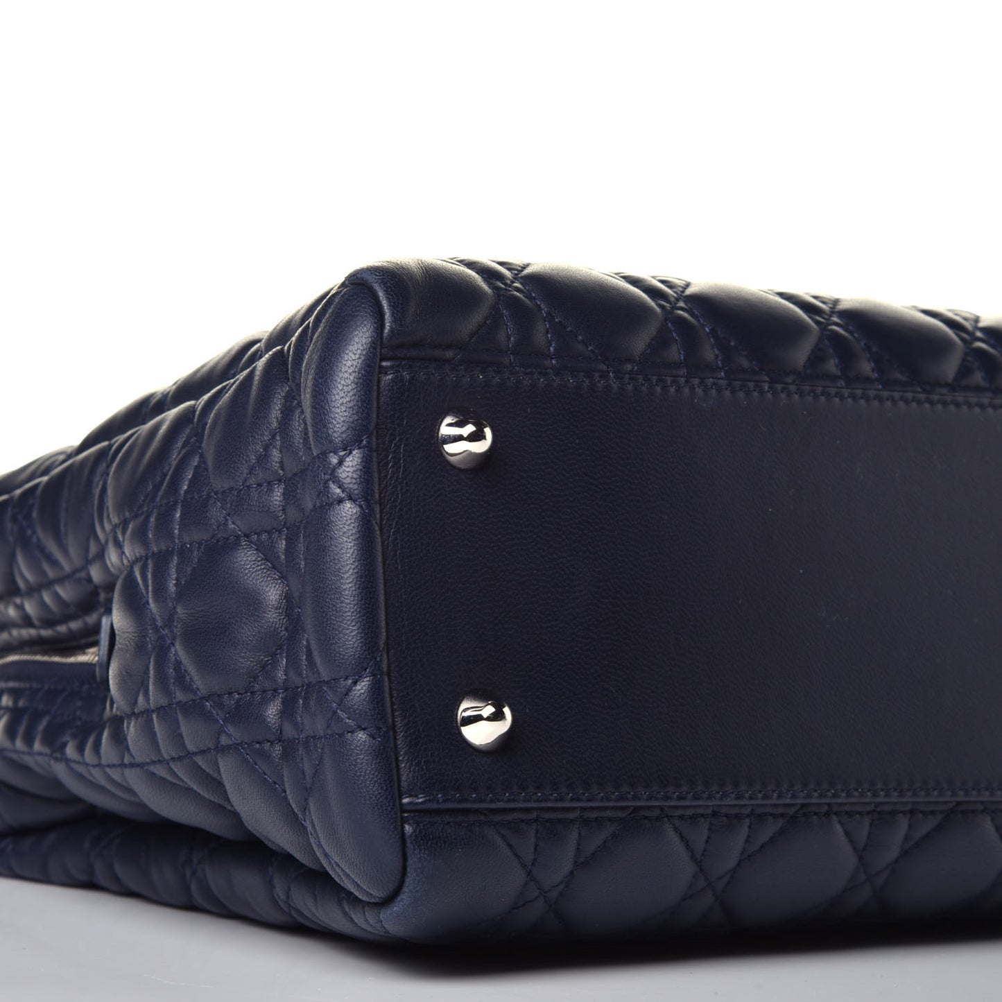 Lambskin Cannage Large Dior Soft Shopping Tote Navy